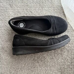 Bzees GOODY Black Fabric Comfort Flats‎ Shoes Womens Size 8W Wide Width